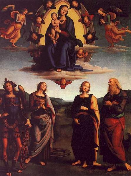 Pietro Perugino The Virgin and Child with Saints oil painting picture